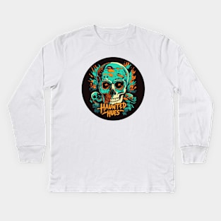 "Haunted Hues" design Kids Long Sleeve T-Shirt